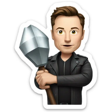 elon musk with a mace sticker