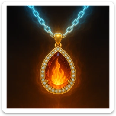 Replace the dark void with a small, powerful flame inside the pendant sticker
