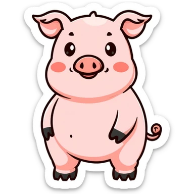 Lovely pregnant pig sticker