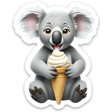 Koala eating ice cream sticker