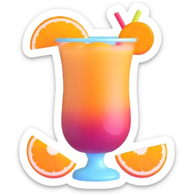frozen sangria slushie with orange and apple slices sticker