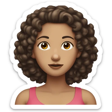 White Girl With Dark Brown Curly Hair And Dark Brown Eyes being pregnant ￼ sticker