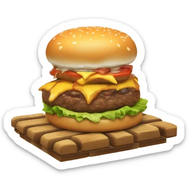 Burger on a raft, four by four, animal style, extra shingles with a shimmy and a squeeze, light axle grease, make it cry, burn it, and let it swim. sticker