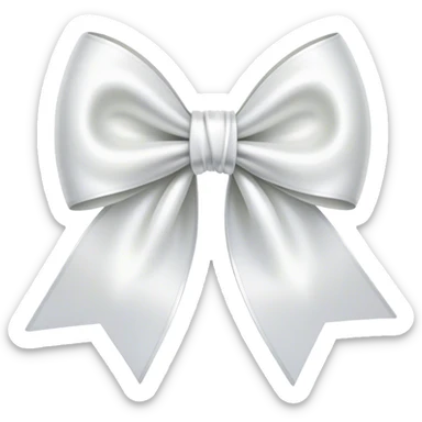 white silk bow sticker