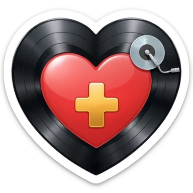 heart with K-pop album vinyl record sticker