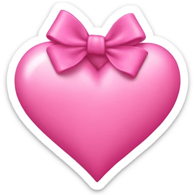 pink bow on a pink heart  sticker