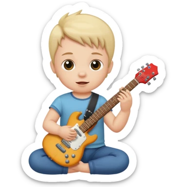guitar rock baby sticker
