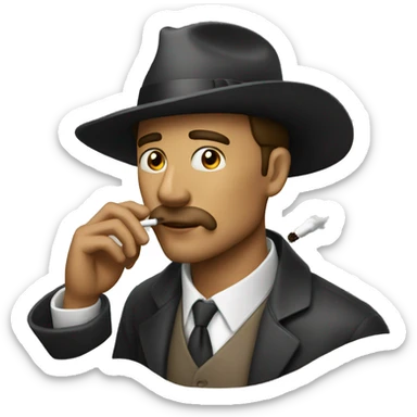  "A man smoking a hat" sticker
