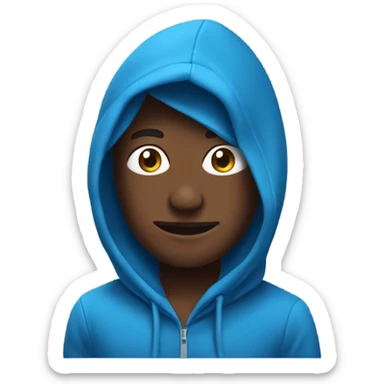 Blue hoodie with wawes sticker