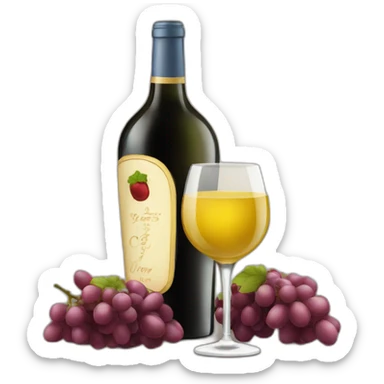 Vino y copa sticker