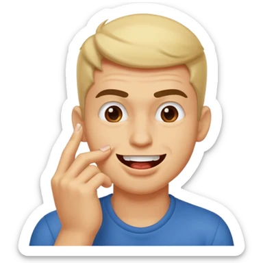 zesty guy biting nail while smirking sticker