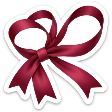 burgundy red ribbon sticker