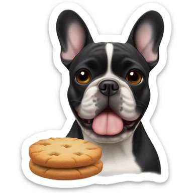 Favn French bulldog eith biscuit  sticker