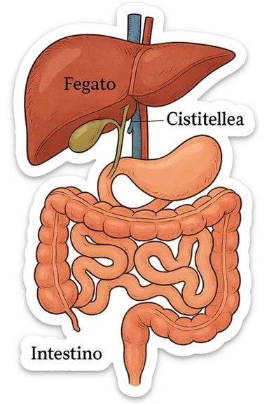 Connessione, fegato , intestino e cistifellea sticker