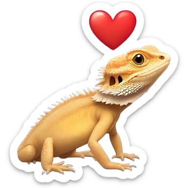 Bearded dragon with heart sticker