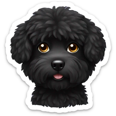 Black fluffy dog sticker
