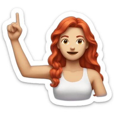 red-haired woman showing a rocker-sign with her hand sticker