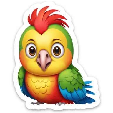 funny parrot with exaggerated silly face sticker