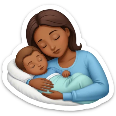 Mother and baby boy sleeping  sticker