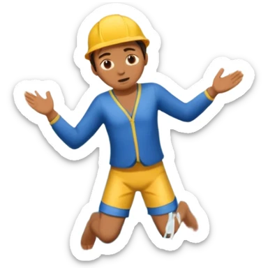 person plunging off a cliff into a river sticker