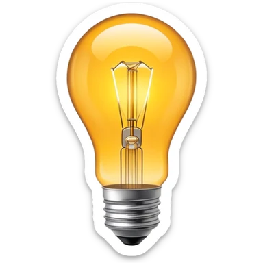 incandescent light bulb with glowing filament sticker