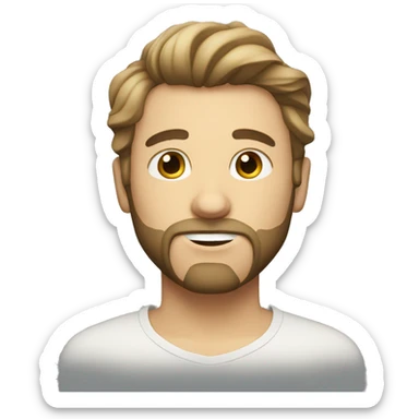 demandy caucasian with a small beard and wavy hair sticker