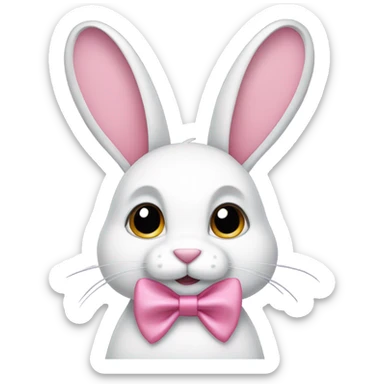 Rabbit with one pink bows sticker