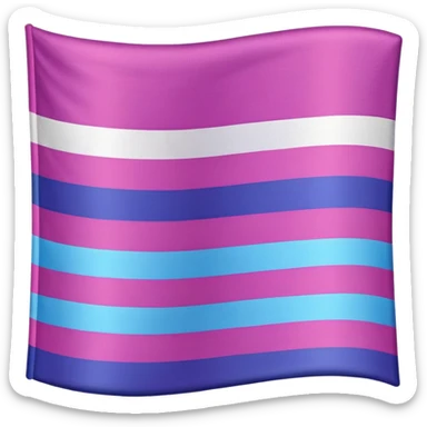 I want a flag, I want it to have three stripes and I want the stripes to be horizontal. I want the first stripe at the very top of the flag to be pink 🩷. The middle stripe will be the color purple 💜. And finally the bottom stripe will be the color blue 💙. sticker