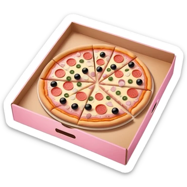 Pizza in Light pink pizza box sticker