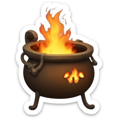 Cauldron with a fire snake that is inside sticker