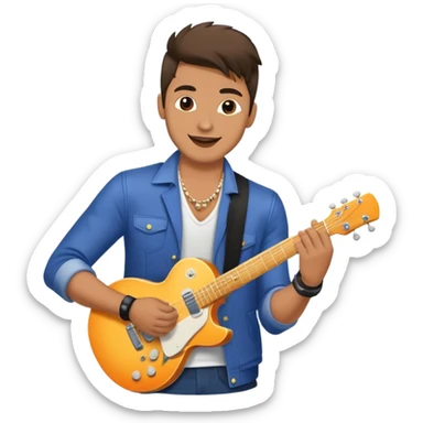 Happy Rock Pop Music Male Musician in his 30s dressed with trendy style sticker