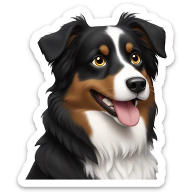 Black tri Australian shepherd dog sticker