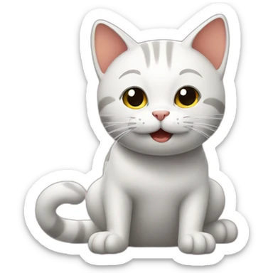 cat cleaning itself sticker