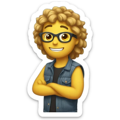 Prompt Your pet rock just won a talent show! 😎 Show me the emoticon you'd use to express your rock's victory. sticker