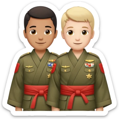 two brothers and two different sides of the world fighting, but still being in brotherly love. No one is an exchange student sticker