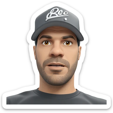 portrait of a bearded man sticker