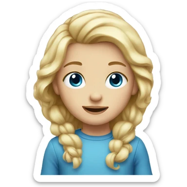 Blonde hair blue eyed child sticker