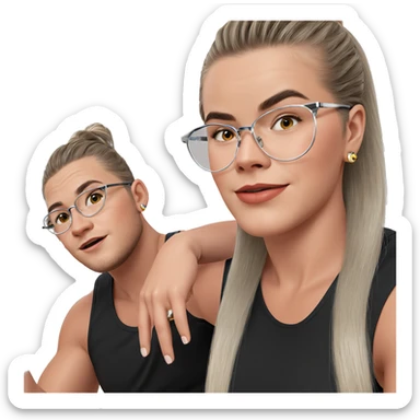 twins with stylish flair sticker