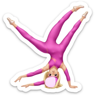 pink dancer-gymnast with blonde hair, doing a split sticker