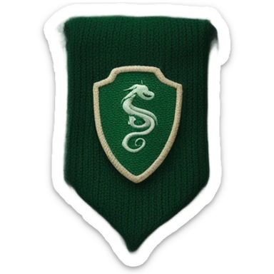 dark green knitted Slytherin scarf sticker
