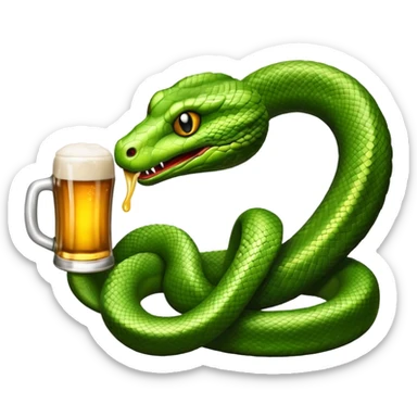 snake with beer sticker