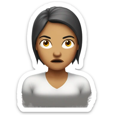 Angry round woman  sticker