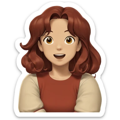 retro girl with a smile sticker