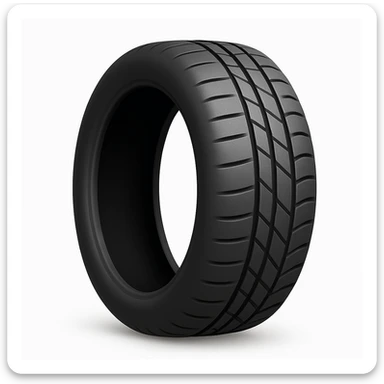 Remove the rim from the tire as shown in the reference image. Keep the iOS emoji style with 3D, shiny, smooth gradients, soft shadows, realistic tire texture, and classic emoji look unchanged. sticker