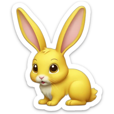 yellow tree rabbit sticker