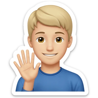 Teen boy wishing luck sticker