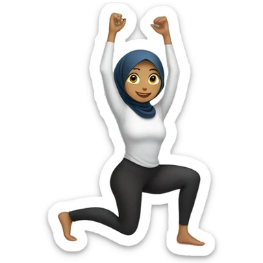 Hijabi-girl-doing-pilates-exercise sticker