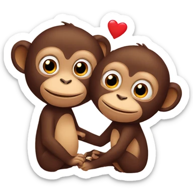monkey couple being in love sticker