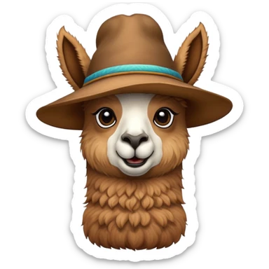 llama with hat sticker