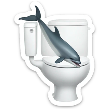 A dolphin sitting on a toilet sticker